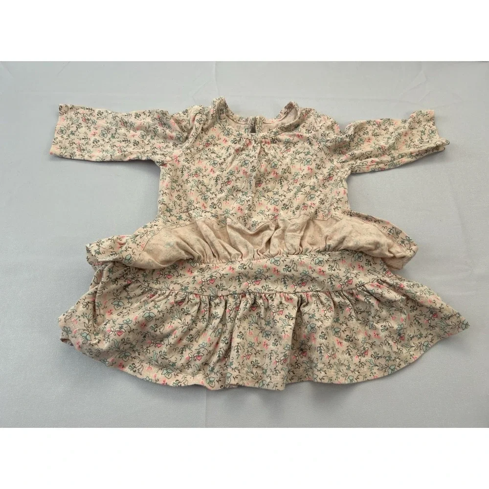 Baby Gap Girls Floral Ruffle Tiered Dress Pink 3-6 Months Cottagecore Cotton